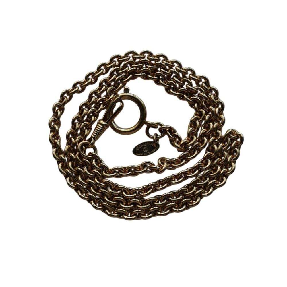 Vintage 1990s Chanel Gold Tone Chain Necklace 29” Made in France